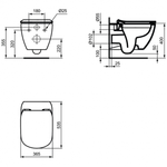 Безободковый подвесной унитаз Ideal Standard TESI Rimless T350301