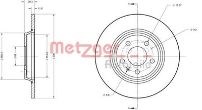 METZGER - 6110125-MEZ - Brake Disc