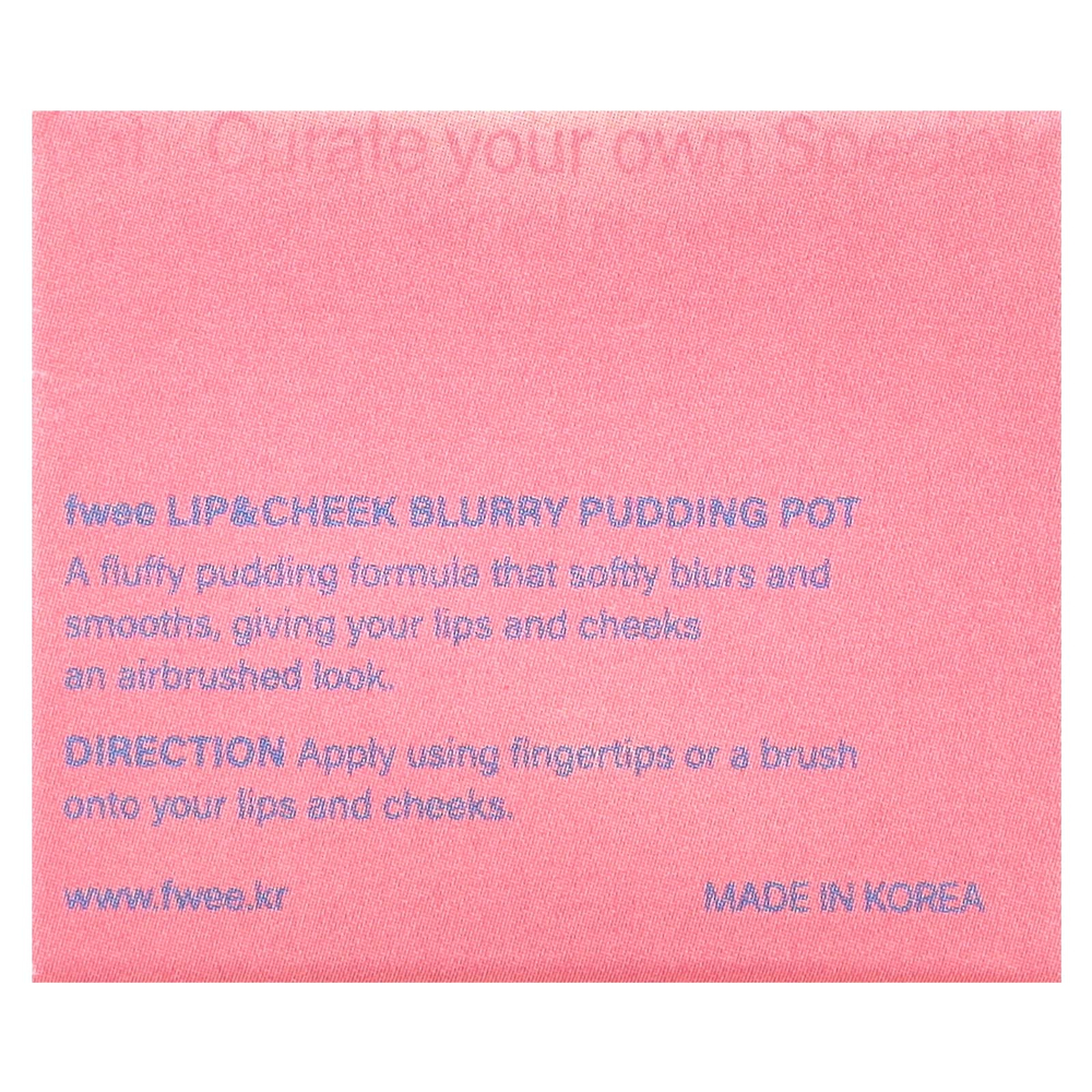 fwee, Lip & Cheek Blurry Pudding Pot, CR01 Dear, 5 г (0,17 унции)