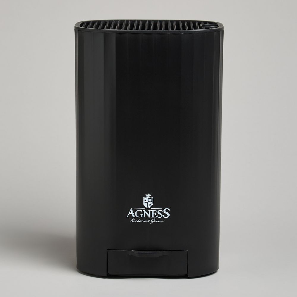 ПОДСТАВКА ДЛЯ НОЖЕЙ AGNESS С ТОЧИЛЬНЫМ КАМНЕМ 13,6*14,6*23 СМ