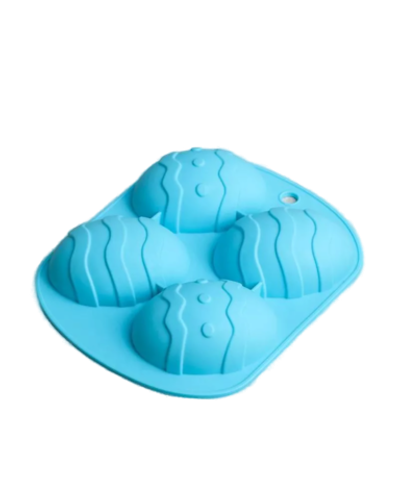 Форма для выпечки силиконовая Доляна «Пасха.Пасхальное яйцо», 15х12,6х2,5 см, 4 ячейки, цвет МИКС