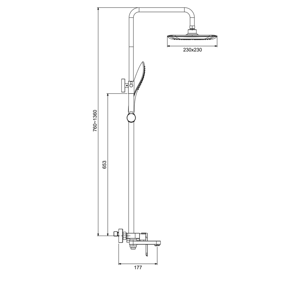 Душевая система 35к G2448 GAPPO лейка "Тропический душ"  БЕЛЫЙ-ХРОМ