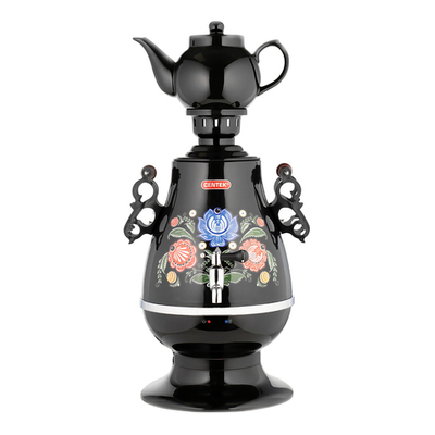Чайник-самовар CENTEK CT-0091В, 0092 BLACK корпус металл 4 л, керамич. заварочный чайник, поддержание темп, LED индикатор, мощн. 2300 Вт
