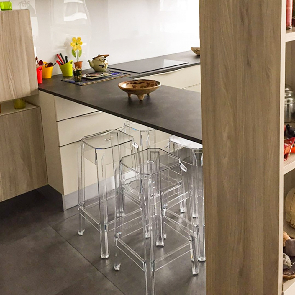 Табурет прозрачный барный, Siesta Contract Fox 75, прозрачный