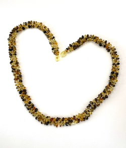 Бусы из цельного натурального янтаря "Коса", 50 см