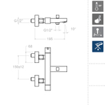 Смеситель термостатический для ванны KUATRO 4736S