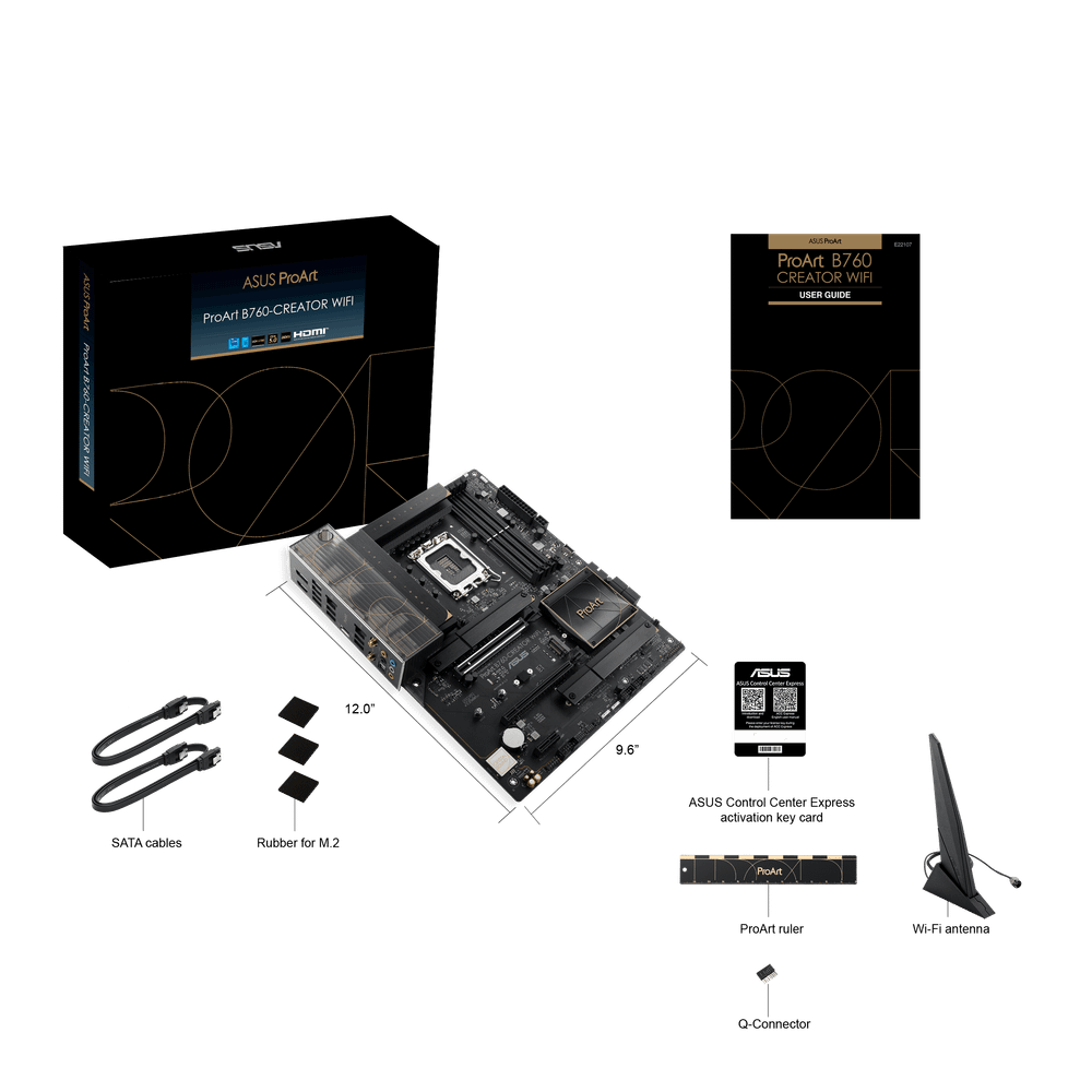 Материнская плата ASUS PROART B760-CREATOR WIFI LGA1700 4xDDR5 4xSATA3 3xM.2 RAID HDMI DP ATX