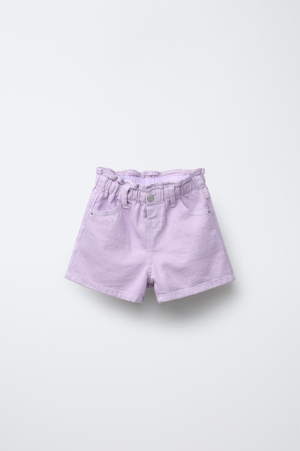 ZARA ШОРТЫ ИЗ ТВИЛА PAPERBAG COMFORT, ЦВЕТ МАЛЬВЫ