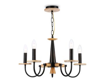Подвесная люстра 5*E14 TR9593/5 BK/LW черный/светлое дерево Traditional Modern Ambrella