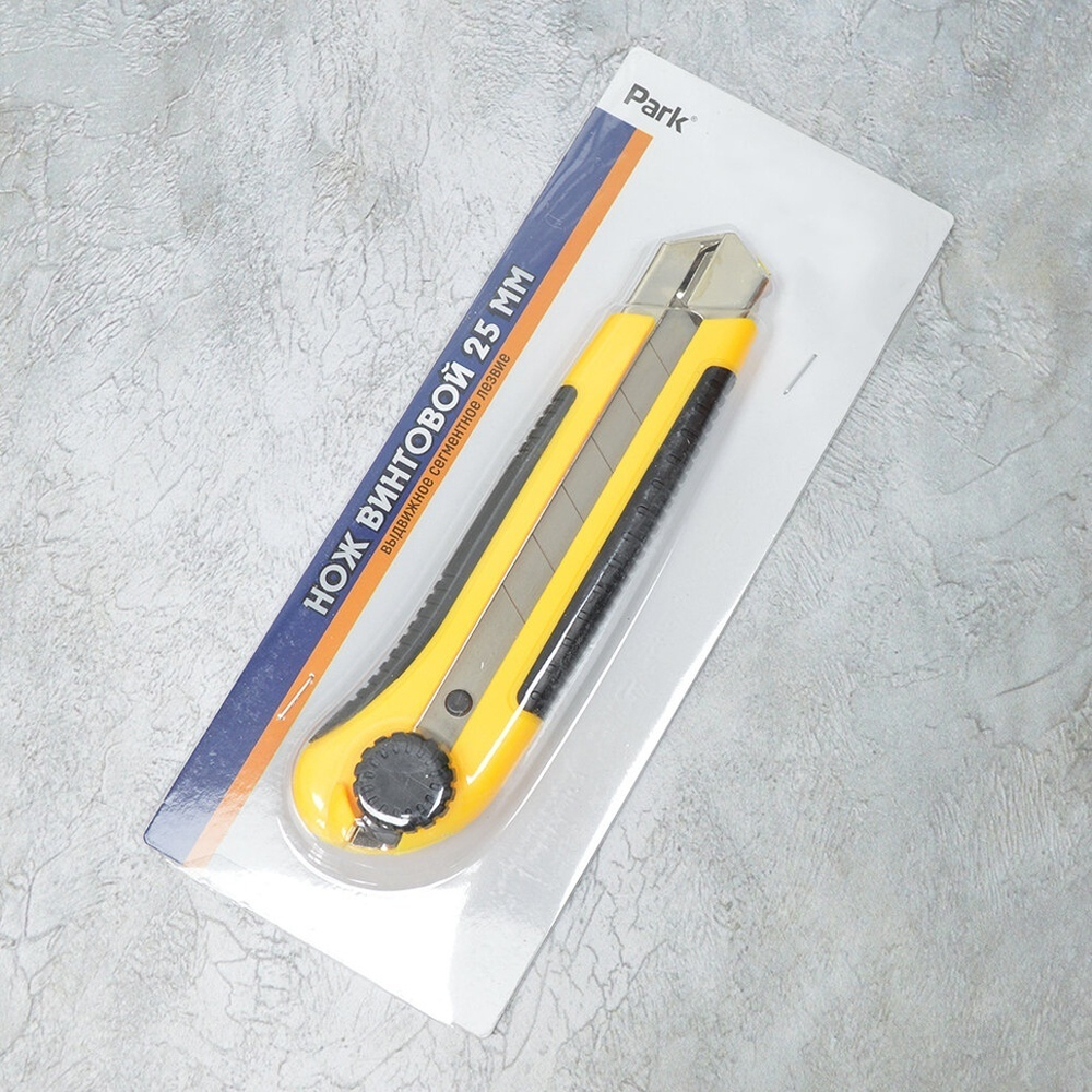 Нож технический лезвие 25мм, винтовой, Park