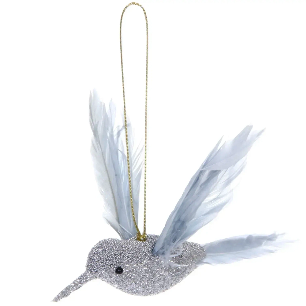 Украшение новогоднее «Колибри» 2,5*7*13 см, Серебро