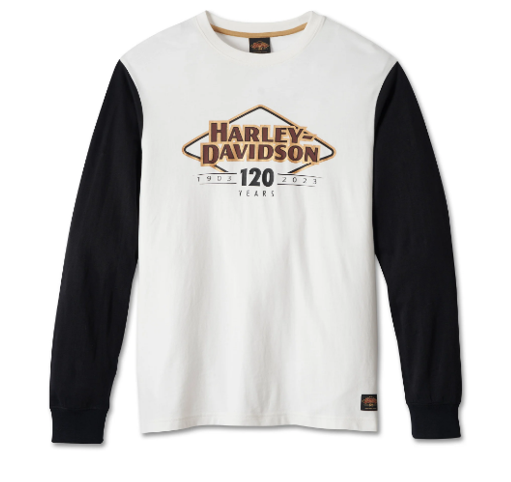 Футболка с длинными рукавами Colorblocked 120th Anniversary (Белая)