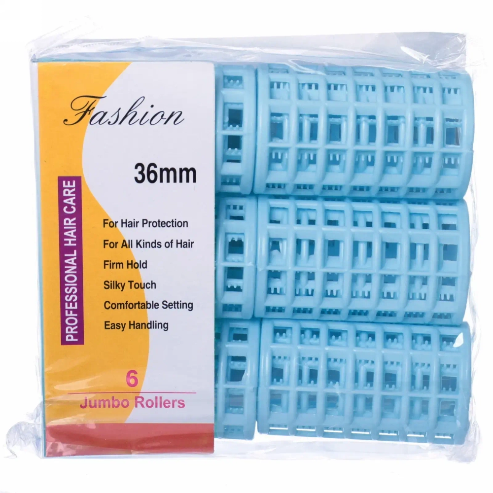 Бигуди пластмассовые с зажимом 6шт, цвет микс, d=36мм