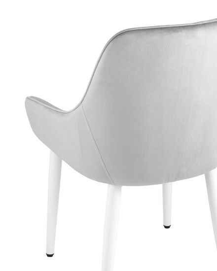 Стул Диана велюр серебристый ножки белые 4 шт