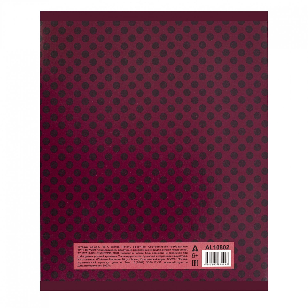 Тетрадь 48л., А5, клетка, Alingar "Anime girls", скрепка, мелованный картон (стандарт), выб УФ лак, блок офсет, 4 дизайна в пленке т/у