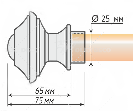 Наконечники Верди для кованых карнизов d 25, цвет белое золото