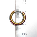 Серьги-кольца круглые радужные 10 мм для пирсинга ушей. Медицинская сталь. 1 пара