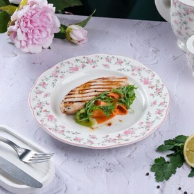 Тарелка классическая d=27 cм,фарфор "NOBLE" серия "Retro Ritz-La Vie En Rose"