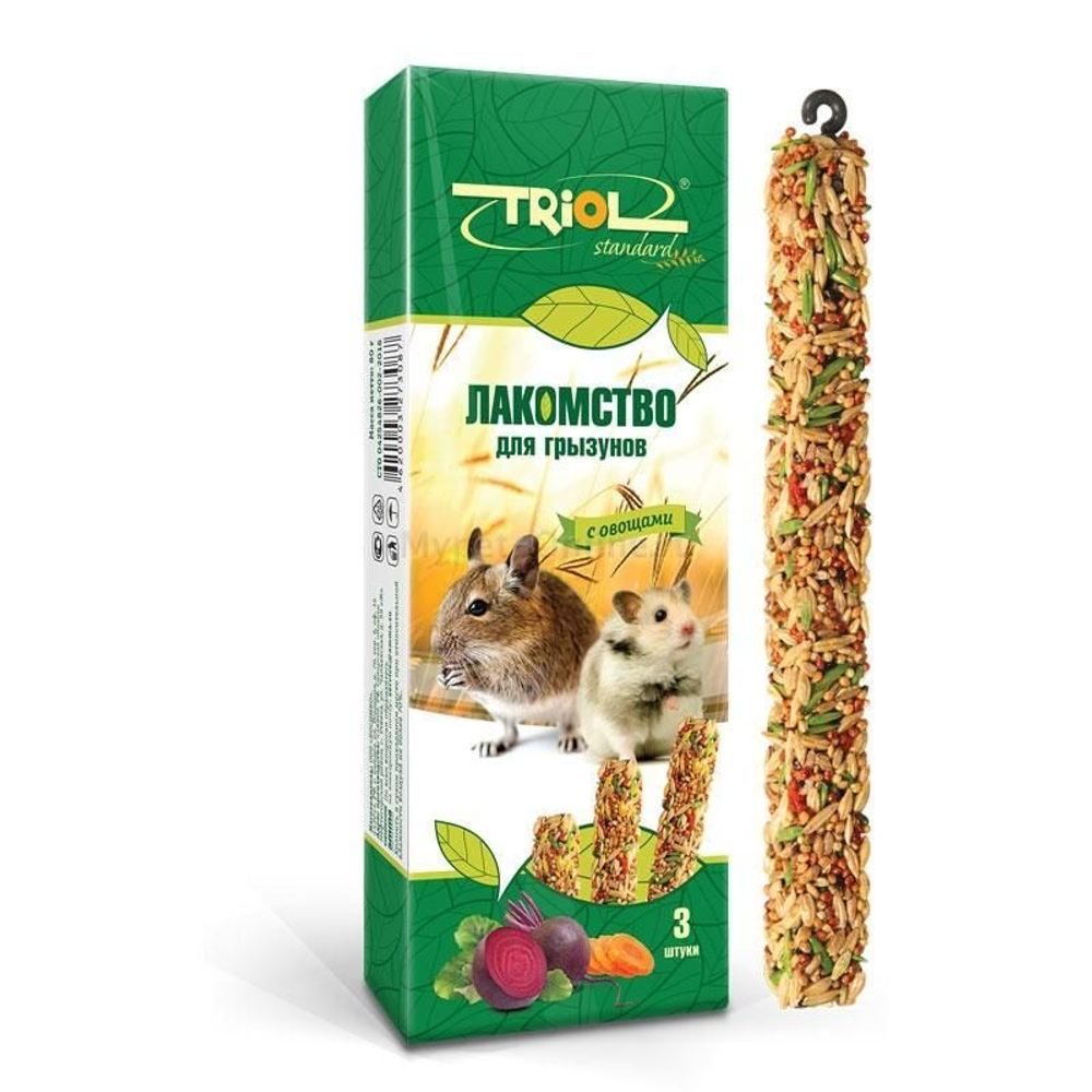 Лакомство для грызунов с овощами 3шт, Триол