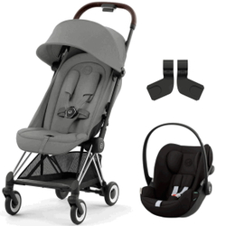 Коляска Cybex Coya Chrome Frame Cloud G i-Size Magic Black 2 в 1 Mirage Grey с дождевиком