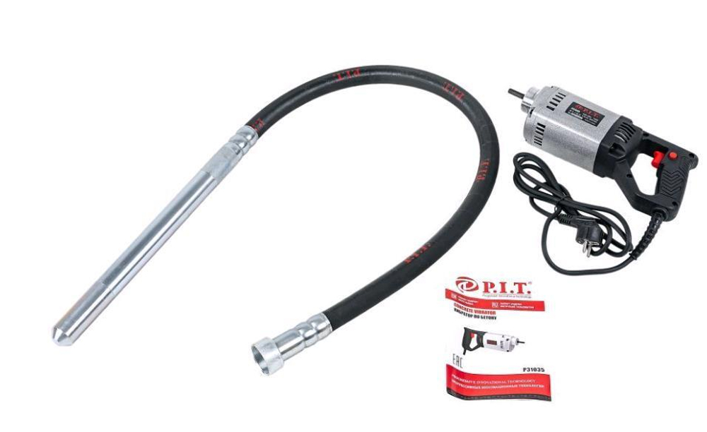 Вибратор электрич. ручной для бетона P31035 (1100 вт, 1,5м длина булавы) P.I.T. + ШЛАНГ