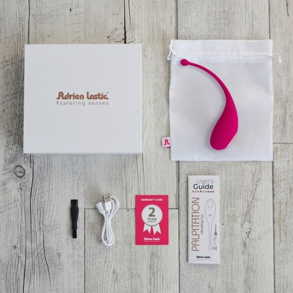 Ярко-розовый вибростимулятор-яйцо 8см Adrien Lastic Palpitation