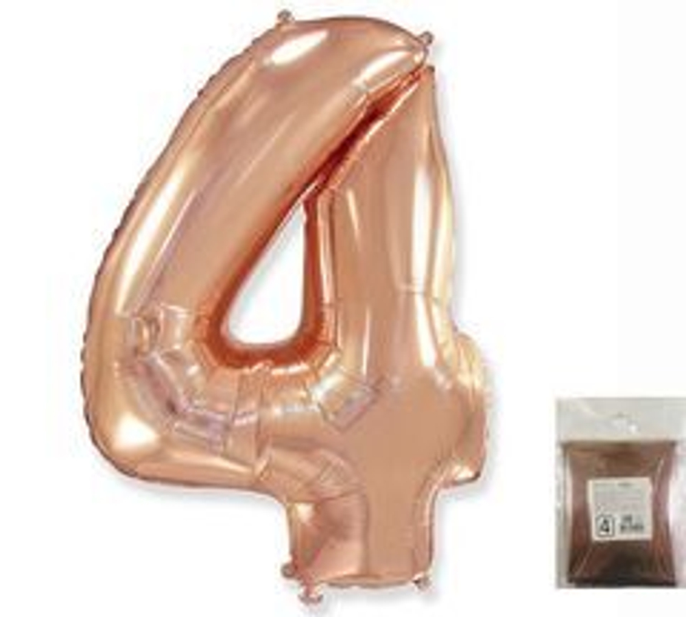Ф ЦИФРА 4  40" Rose Gold Розовое золото