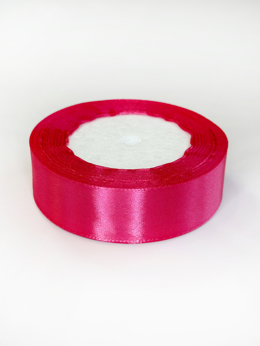 Атласная лента 25 мм (25 ярд)  цвет розовый