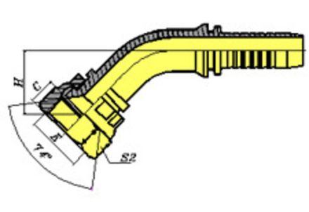 Фитинг DN 10 JIC (Г) 3/4 (45)