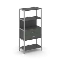 Shelf System Односекционный стеллаж четырехярусный с ящиками SN.STM-412 Антрацит/Металл Серый 810*40