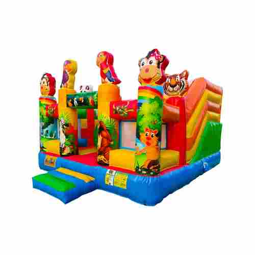 Коммерческий надувной батут «Попугайчики 2» с горкой, 5*4*2,8 м