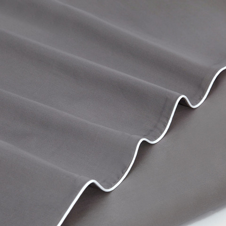 Постельное белье cемейное Сlaire&Caroll Lune темно-серое с белым кантом