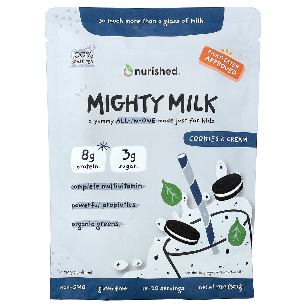 Nurished, Mighty Milk, печенье и сливки, для детей, 303 г (10,7 унции)