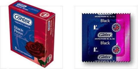 Презервативы черного цвета CONTEX №3 Black Rose, 3 шт.