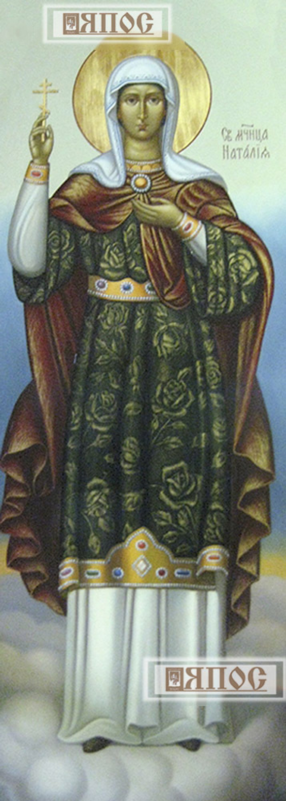 Наталия Никомидийская, мерная икона, масло, ширина 25 см