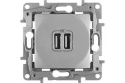 Розетка USB Legrand Etika двойная 2400мА алюминий 30196