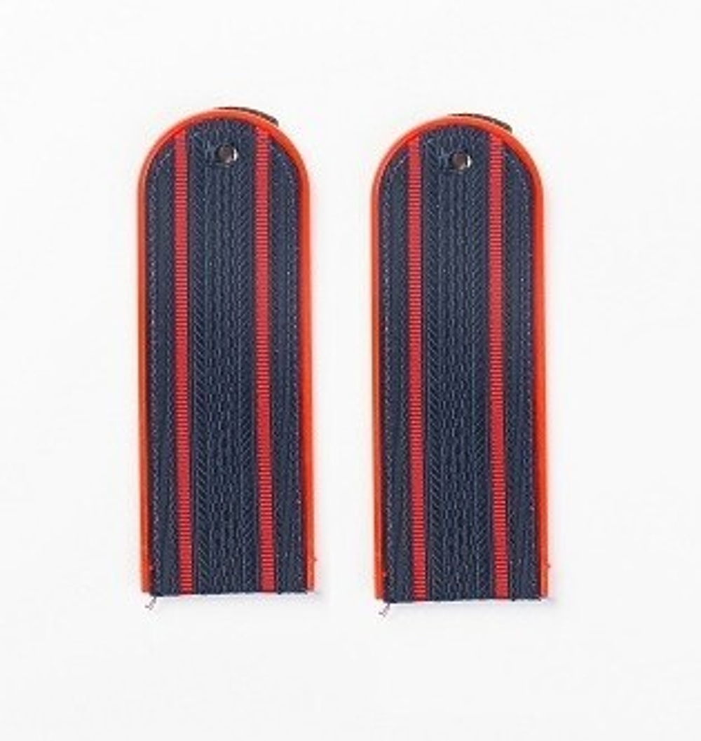 Погоны темно-синие с красным кантом 2 красных просвета Полиция на китель (пластик)