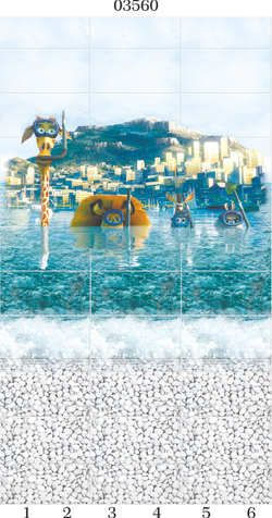 Панель ПВХ фотопечать 3D Panda Море 2700х250 мм