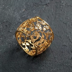 Кольцо для салфеток ВИНОГРАД, золотой