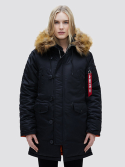 Alpha N-3B W Parka (черный/оранж - black/orange)