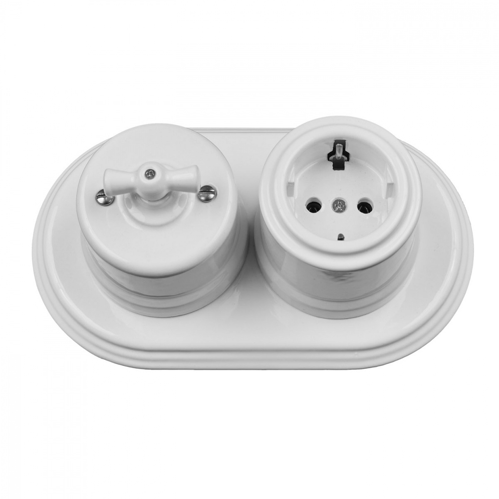 Рамка 2-х постовая, керамика, цвет белый BF2-620-01