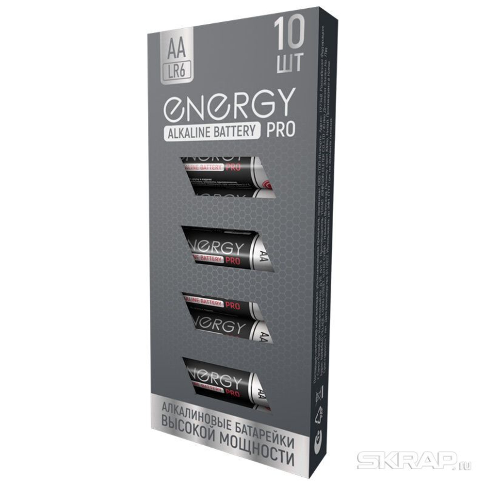 Батарейка алкалиновая Energy Pro LR6/10K (AA) (10шт в коробке) (104976)