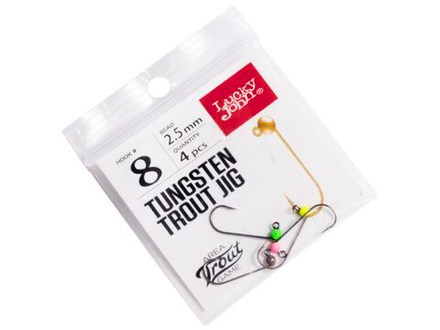 Джиг-головки Lucky John Area Trout Game вольфрамовые 02.5мм крючок 004 4шт. (цвет: Silver, Pink, Green, Yellow)