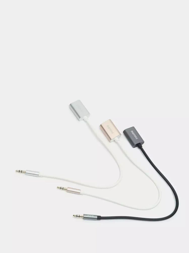 Разветвитель 3.5mm audio jack *2 25см RL-S20 remax gold