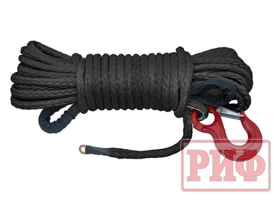 Трос для лебёдки синтетический РИФ 12 мм/23 м черный (готовый)