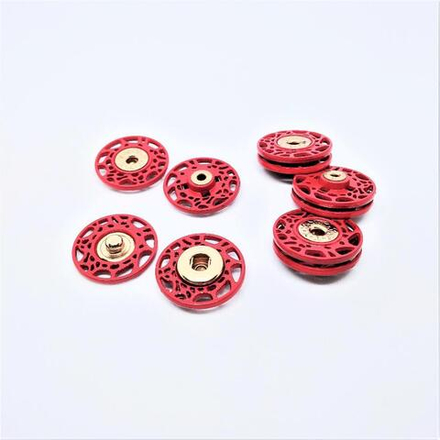 Кнопки №1234, 23мм, цв.красный ( MS K-33)