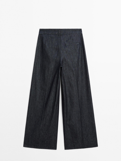 Massimo Dutti Джинсы с высокой посадкой и широкими штанинами, темно-серый