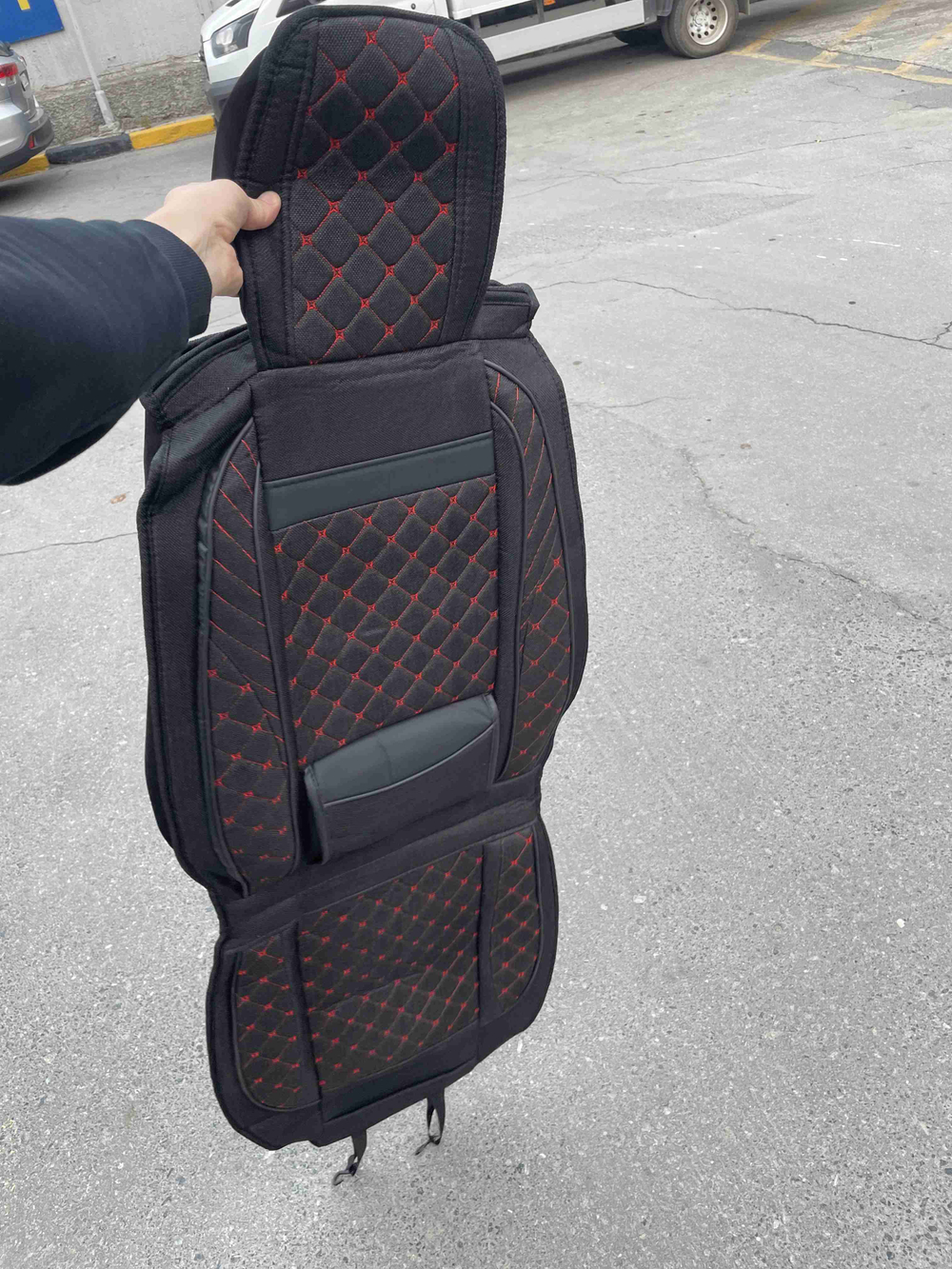 Комфорт (красный) / Чехол для переднего сиденья с подголовником, универсальный, без комплекта, серия: а-комфорт, (за 1 шт.) =