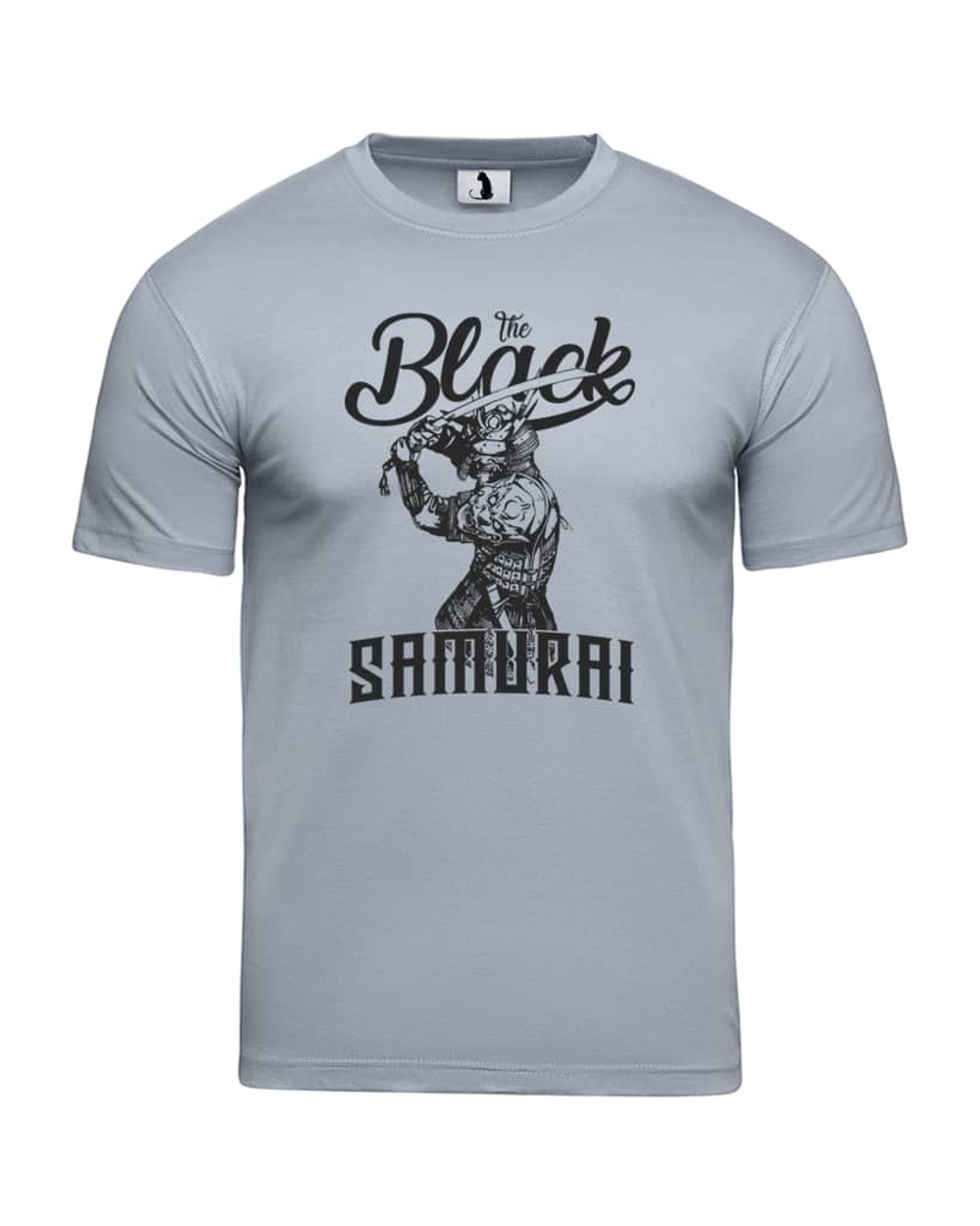 Футболка с самураем The black samurai классическая прямая серая