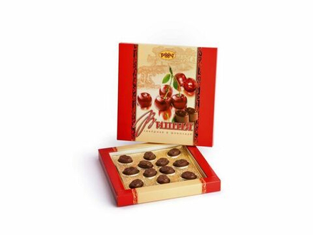 Конфеты Вишня ликер в Шоколад  х/к 160 гр